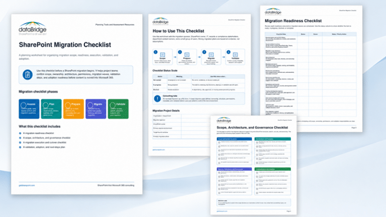 Server Migration Checklist.pdf SharePoint Migration Checklist for Microsoft 365 | dataBridge